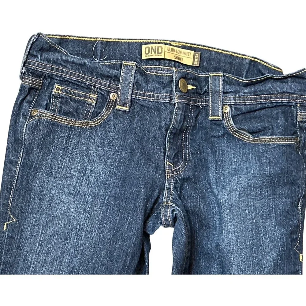 (5 for $25) Old Navy Ultra Low Waist Skinny Jeans in Dark Wash Size 4 - Picture 4 of 5